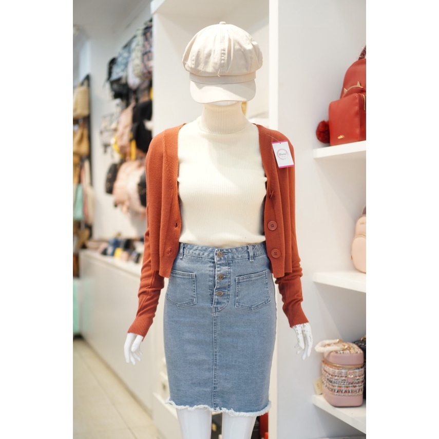 Áo len cardigan croptop nữ thời trang
