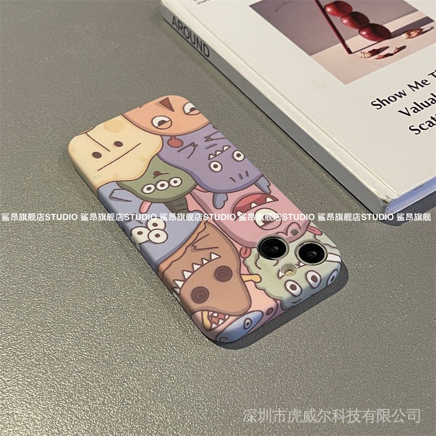 Ốp Điện Thoại Trong Suốt Chống Rơi Họa Tiết Quái Vật Hoạt Hình Cho Iphone13 12 11 14 14Promax