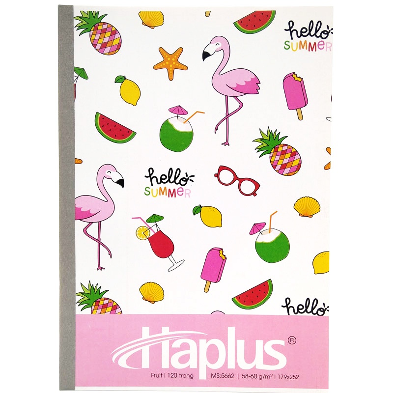 Vở Fruit Kẻ Ngang 120 Trang ĐL 58-60g/m2 - Haplus 5662 (Mẫu Màu Giao Ngẫu Nhiên)