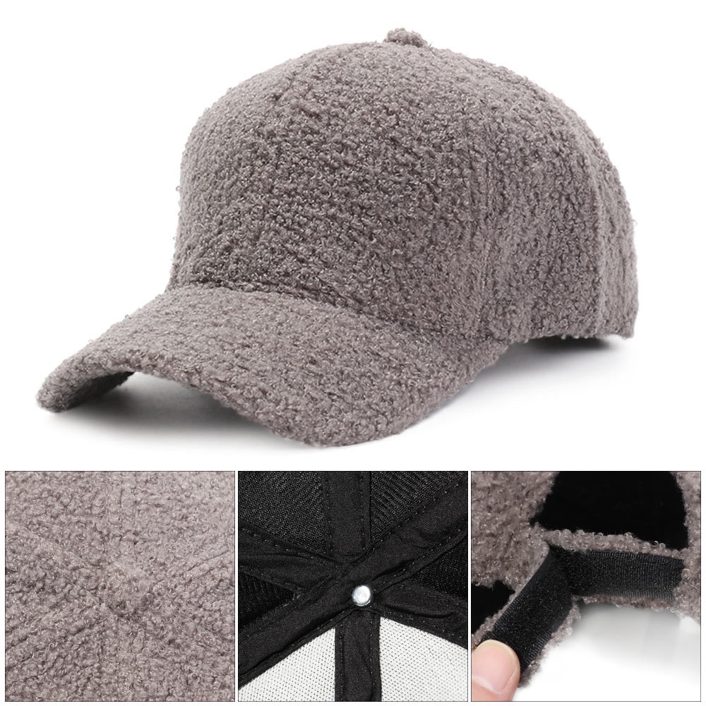 Mũ lưỡi trai vải nỉ dày dặn giữ ấm mùa đông phong cách hip hop đường phố cho nam và nữ