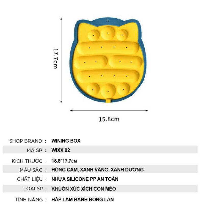 Khuôn xúc xích silicon hình Mèo