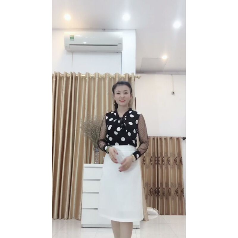 Áo sơ mi chấm bi ( có video thật)