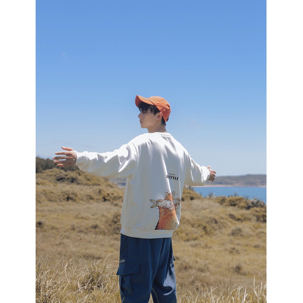 Áo Sweater Cat and Fish OnStyle Unisex phong cách Hàn Quốc cá tính, Chất Nỉ Dày Dặn Ấm Áp mã HD102 - Tặng vòng xinh | BigBuy360 - bigbuy360.vn