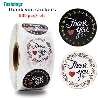 Cuộn 500 Miếng Dán Trang Trí Sổ Tay In Chữ Thank You Độc Đáo Tiện Dụng