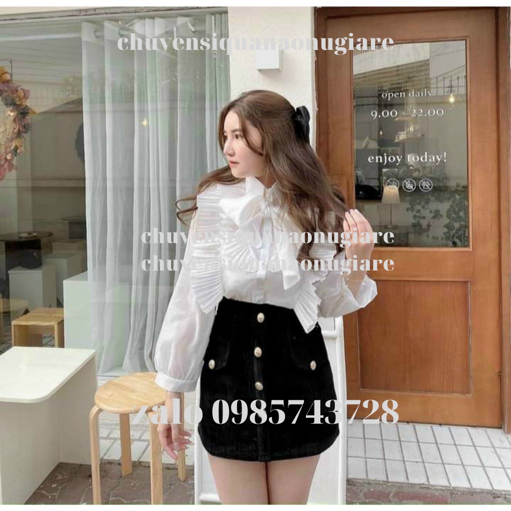 áo sơ mi tơ 2 lớp , áo sơ mi tay bồng khuy ngọc hàng QCCC loại 1 A0003 kaca chuyensiquanaonugiare