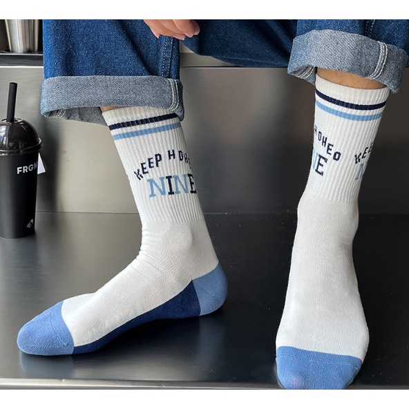 Vớ Tất cổ cao Unisex chữ P, số 23 phong cách thể thao, trẻ trung và năng động.