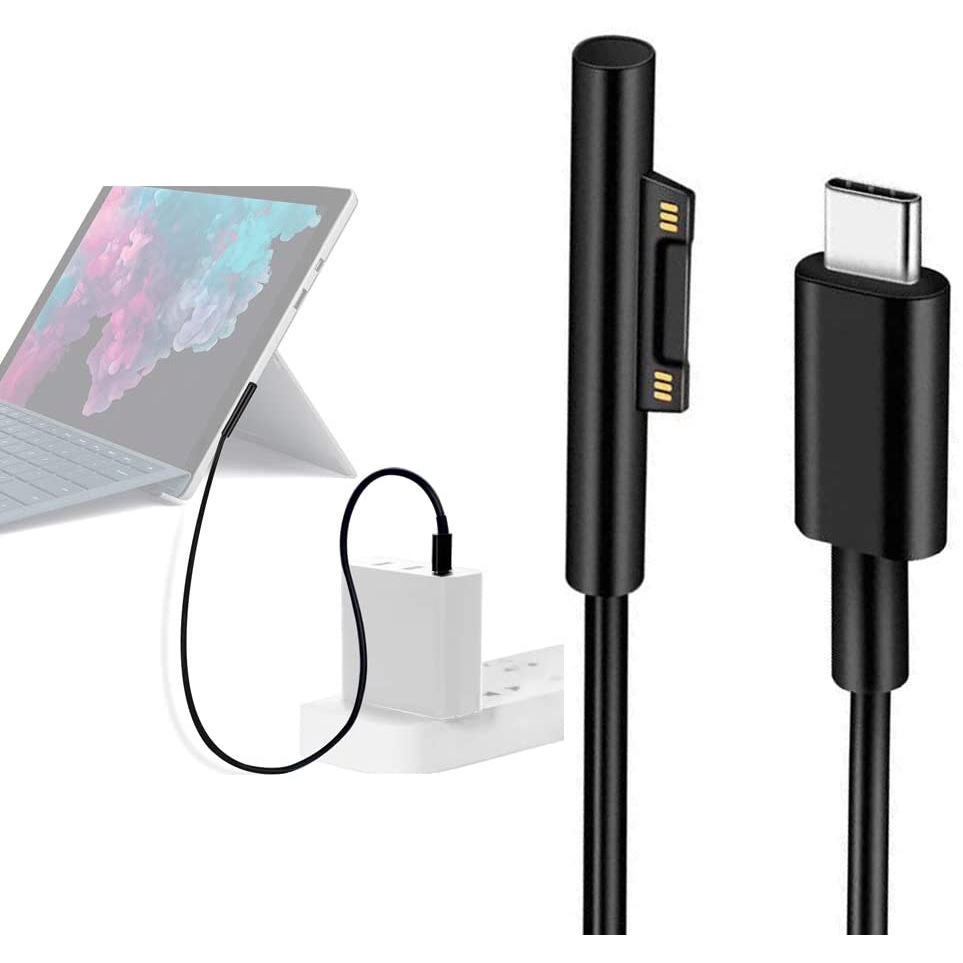 MICROSOFT POWER Dây Cáp Sạc Usb-C Type-C Cho Microsoft Surface Pro 3 / 4 / 5 / 6 / 7, Surface / Laptop 2 / Book 1 / Go / Studio 15v 3a