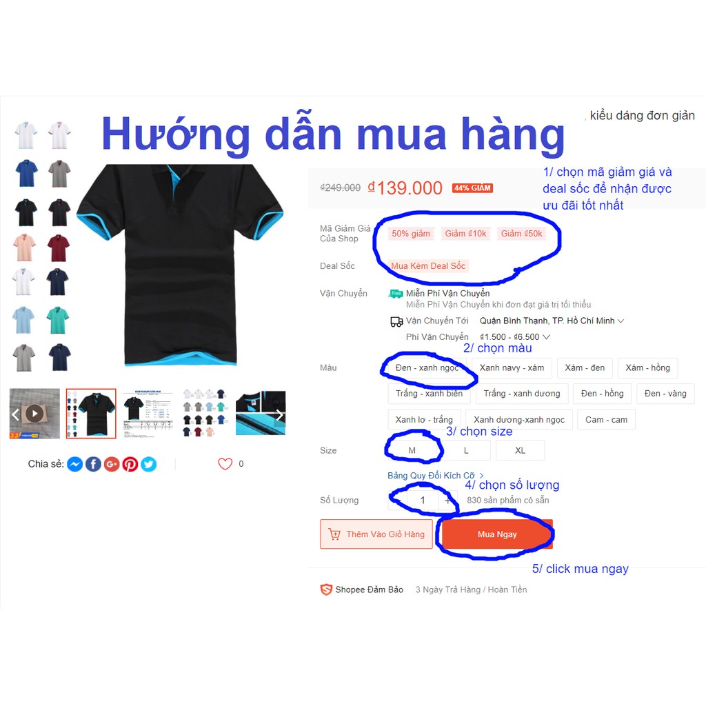 Áo thun thun / phông polo nam có cổ ngắn tay vải cotton cá sấu, kiểu dáng đơn giản lịch sự trẻ trung PL2M | BigBuy360 - bigbuy360.vn