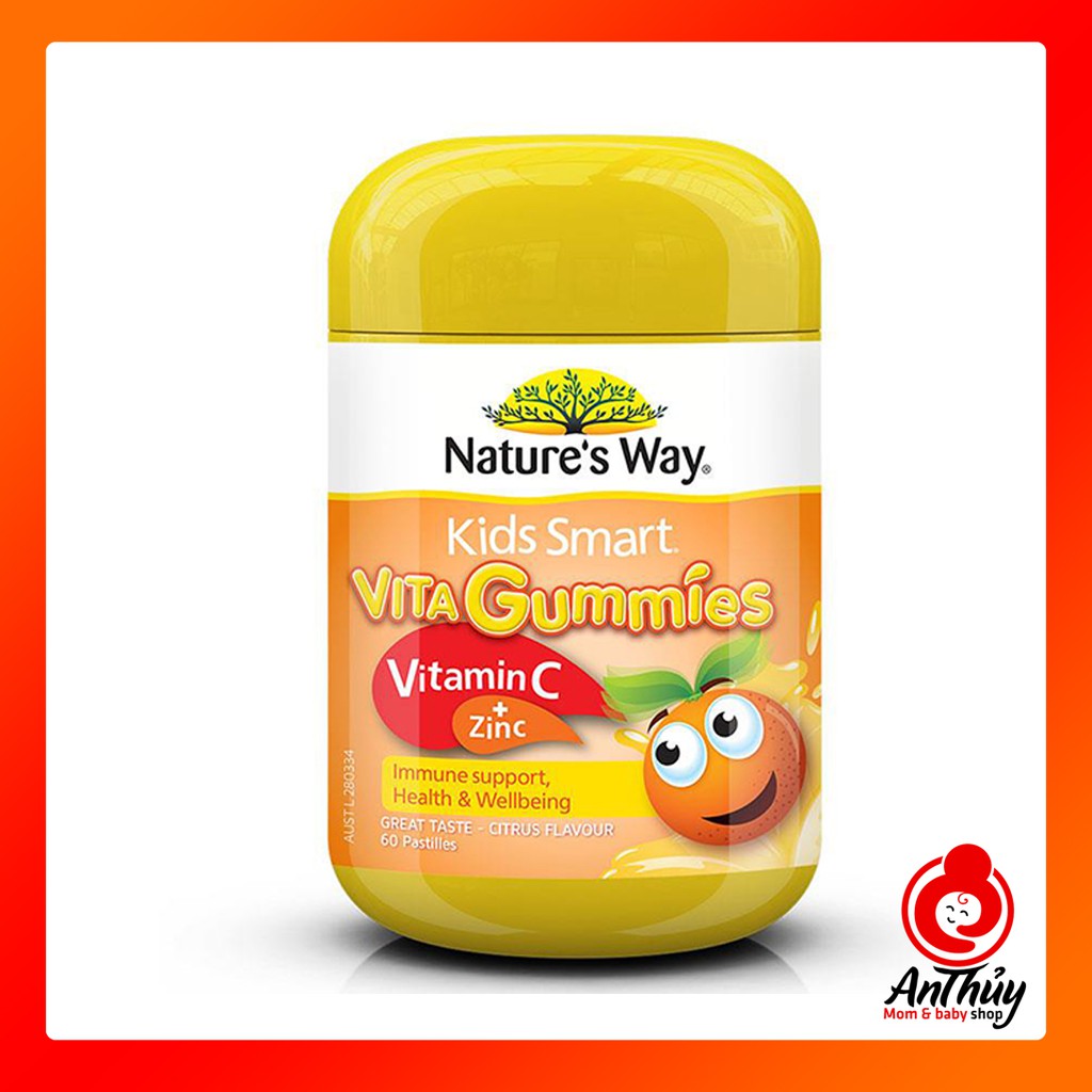 Kẹo Vitamin Nature's Way Kids Smart VITA Gummies Vitamin C + Zinc