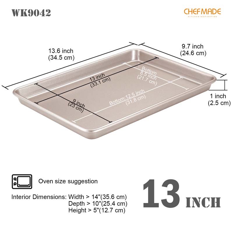 Khay vàng chống dính 13inch CHEFMADE cao cấp WK9042