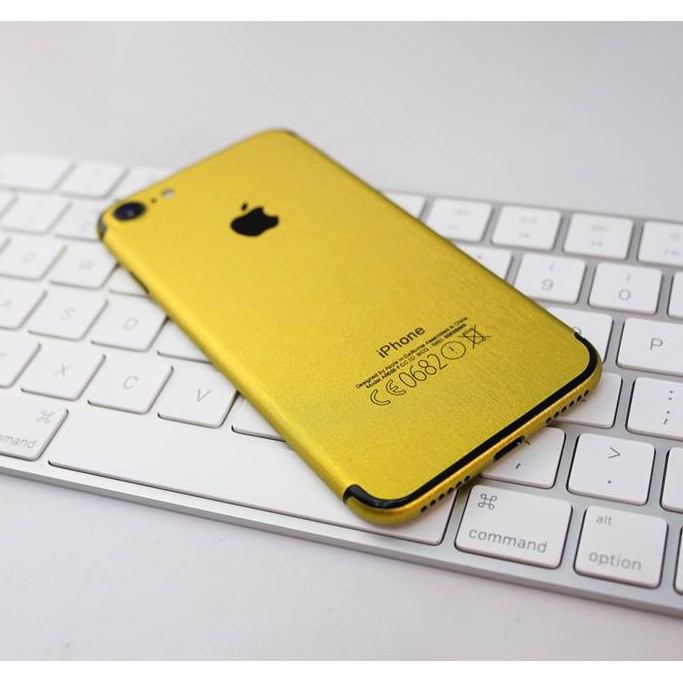 skin dán iphone màu vàng gold có chữ imei bộ trước, sau, viền