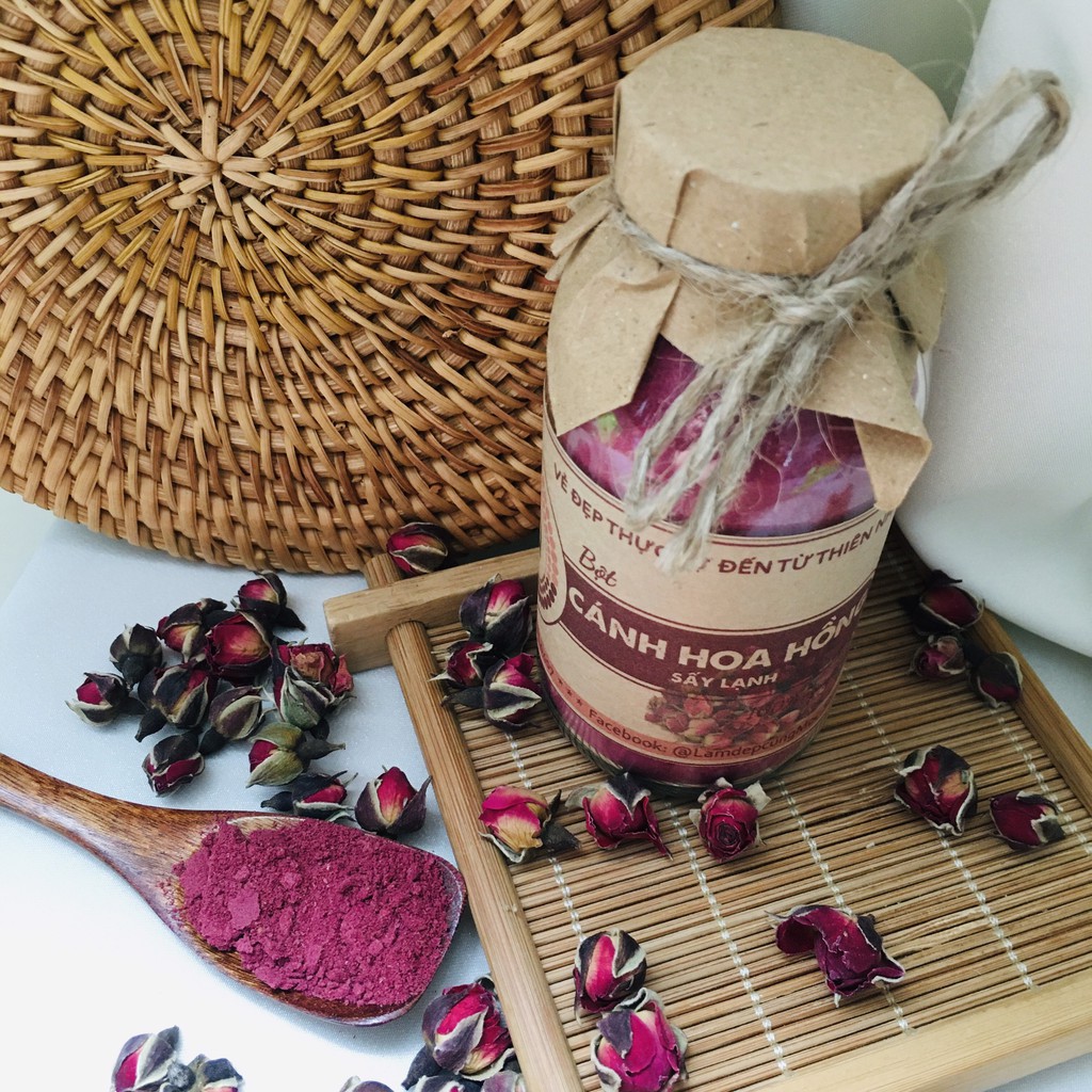 Bột Cánh Hoa Hồng Sấy Lạnh thiên nhiên đắp mặt nạ nguyên chất 100ml (50g) | BigBuy360 - bigbuy360.vn