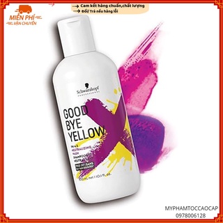 (CHÍNH HÃNG) Dầu gội tím khử ánh vàng cho tóc trắng bạch kim Schwarzkopf Goodbye Yellow Shampooing 300ml