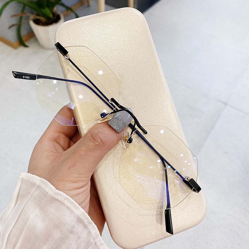 Mắt kính không viền trong suốt phong cách cổ điển dành cho nữ