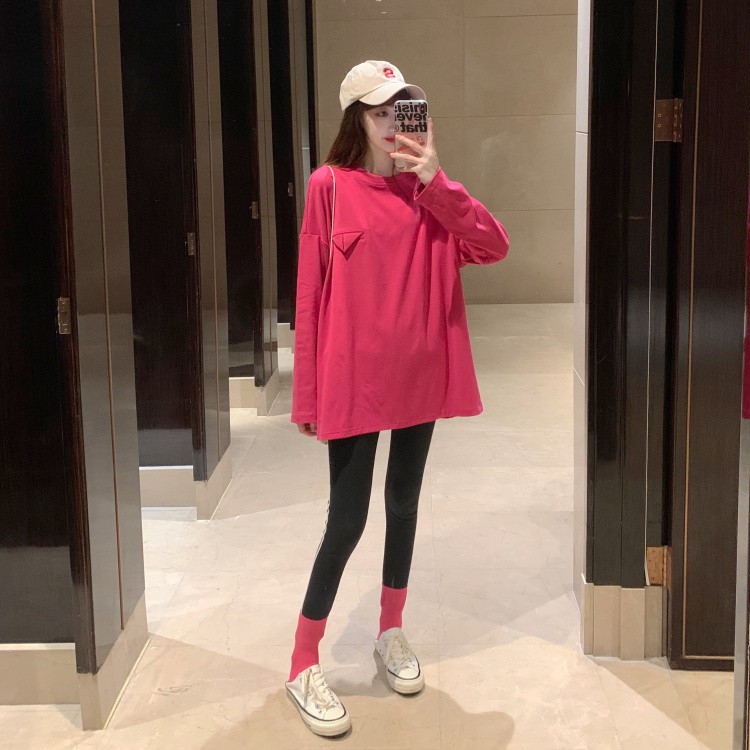 Áo Thun Tay Dài Cổ Tròn Dáng Rộng Thời Trang Cho Nữ | BigBuy360 - bigbuy360.vn