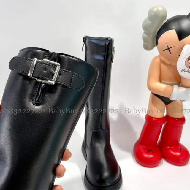 GIÀY BỐT CAO CỔ CHO BÉ GÁI , BỐT CHO BÉ CHẤT DA MÀU ĐEN PHỐI KHOÁ GÀI (BOOT KHOÁ BÊN HÔNG)