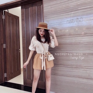 Set áo tay phồng quần short