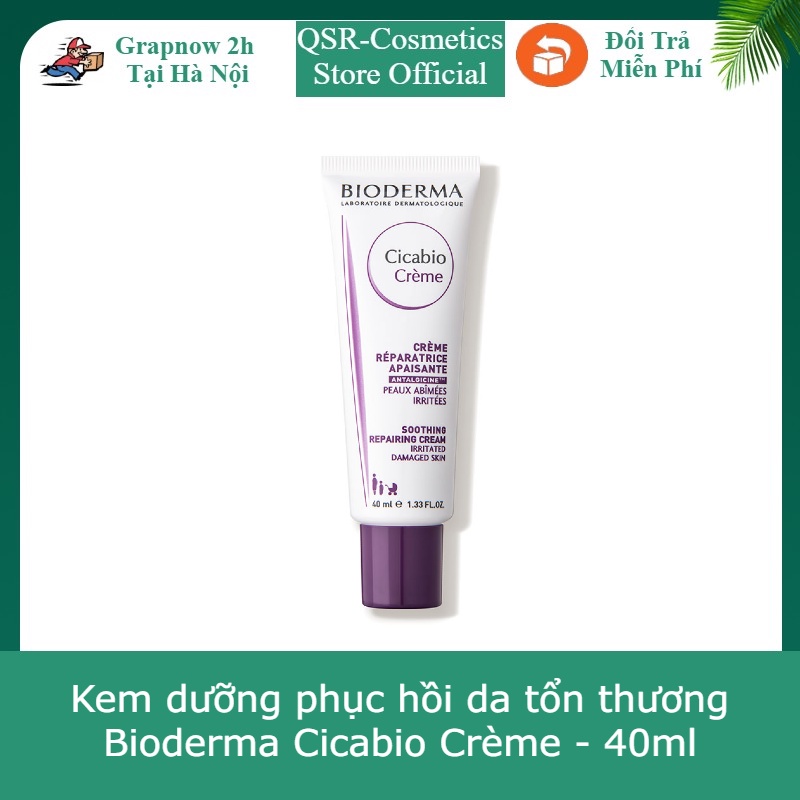 Bioderma tím Kem dưỡng phục hồi da tổn thương Bioderma Cicabio Crème - 40ml