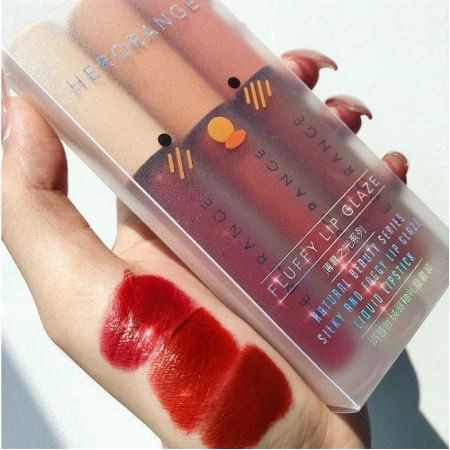 Set 3 Cây Son Kem Lì Herorange Fluffy Lip Glaze