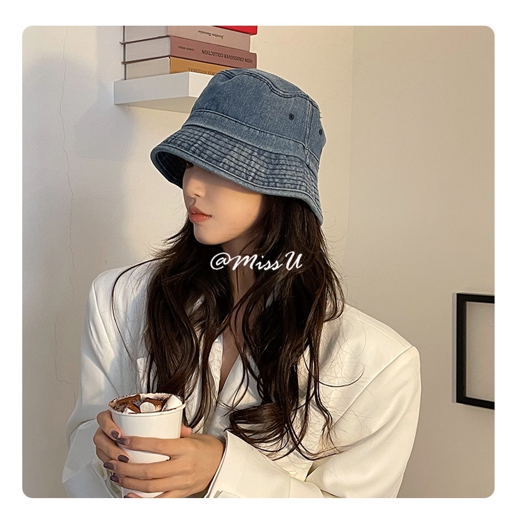 Nón Tai Bèo Vải Denim Chống Nắng Kiểu Hàn Quốc Dễ Phối Đồ Cho Nữ