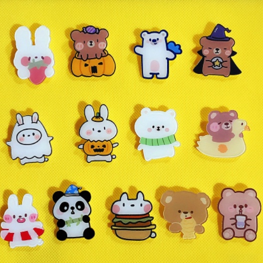 Ghim Cài Áo Bằng Acrylic Thiết Kế Hình Hoạt Hình Sáng Tạo Dễ Thương