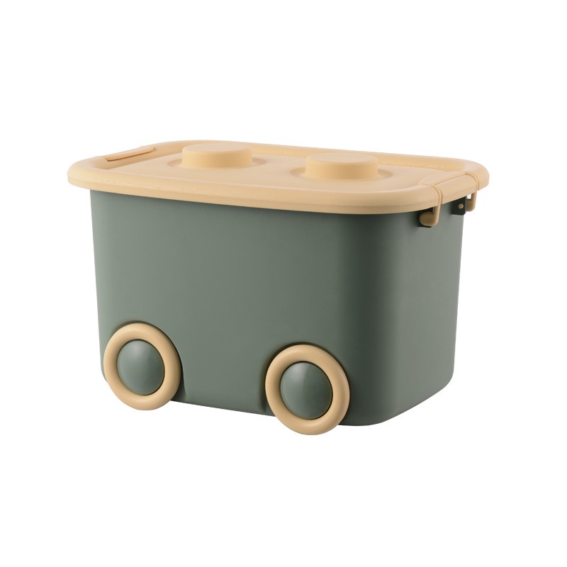 Thùng nhựa vuông bánh xe đựng đồ Đồ chơi trẻ em và quần áo cất giữ-size 50*35*30-XQY08