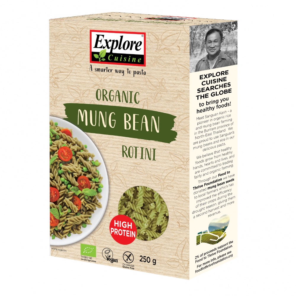 Nui Xoắn Đậu Xanh Hữu Cơ Explore Cuisine Mung Bean Rotini 250g