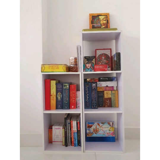 Kệ lắp sẵn - kệ sách tổ ong 2 tầng decor phòng khách, phòng ngủ sử dụng làm giá sách, tủ đựng đồ gia dụng