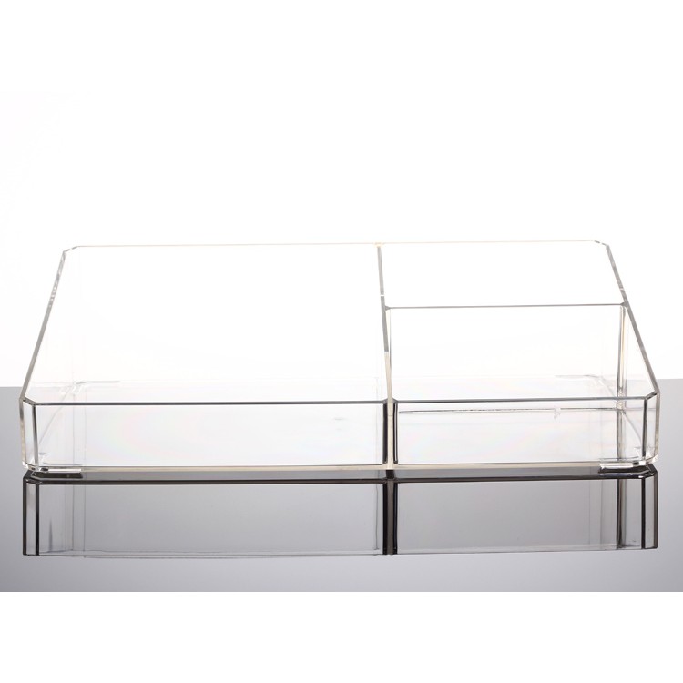 Khay đựng mỹ phẩm chữ nhật 3 ngăn