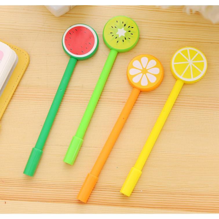 Bút Gel Nước Mực Đen HÌNH TRÁI CÂY Nhiều Màu