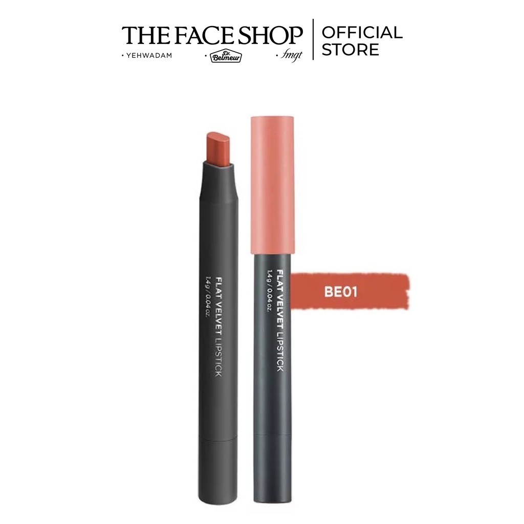 [Mã FMCGM50 - 8% đơn 250K] Son Đa Năng TheFaceShop Flat Velvet Lipstick 1.4g | BigBuy360 - bigbuy360.vn