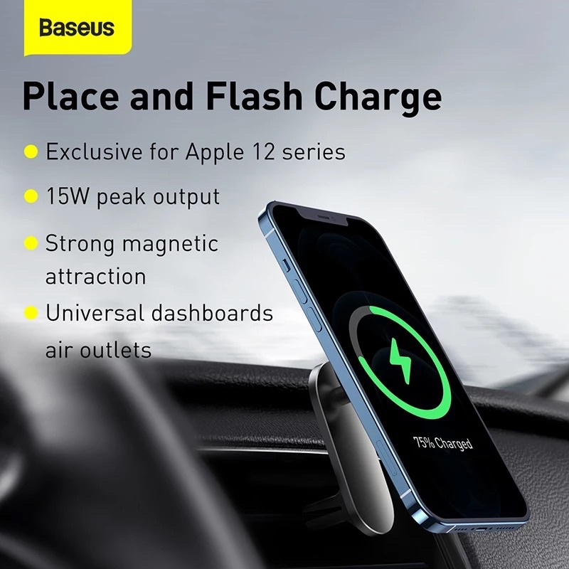Đế giữ điện thoại Baseus Big Energy Car Mount Wireless Charge tích hợp nam châm và sạc không dây 15W r trên oto