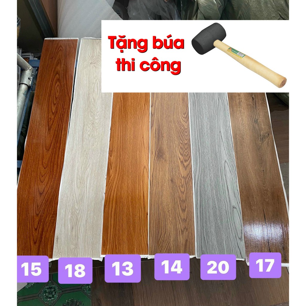 Miếng dán sàn nhựa vân gỗ có keo dán ( dày 2mm)