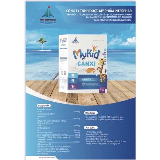 Thạch canxi Mykid cho bé, hỗ trợ tăng chiều cao, bổ sung canxi, D3 K2 cho trẻ