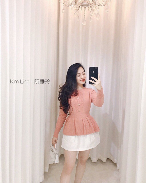 Áo len pelum khuy cúc