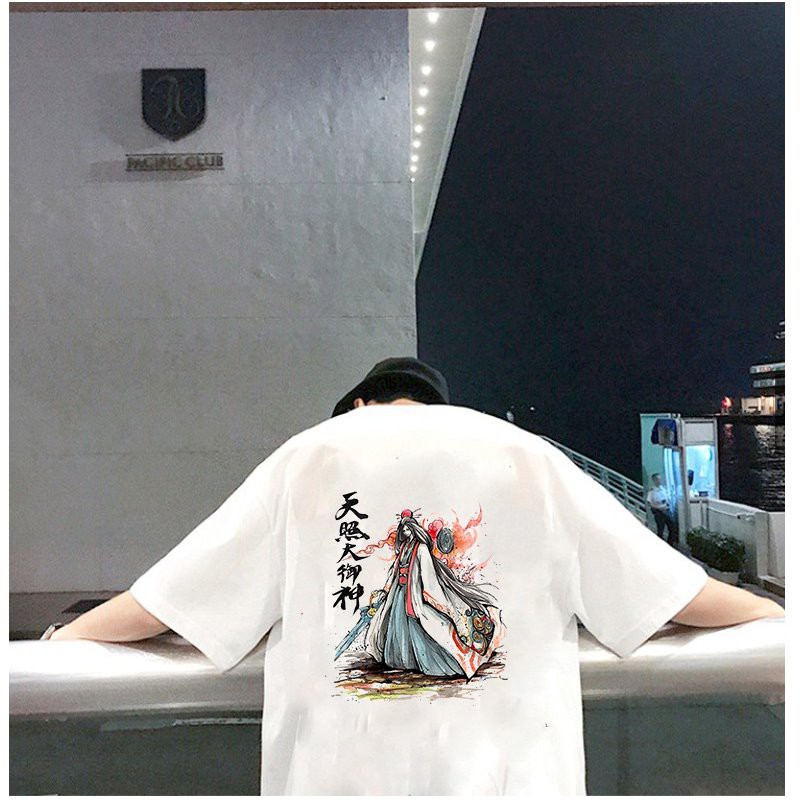 Áo thun unisex form rộng phong cách Nhật Bản đẹp độc lạ vải dày mịn 2019T1681