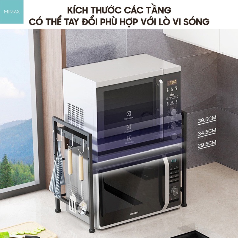 Kệ lò vi sóng lò nướng nhà bếp thay đổi kích thước 2 3 tầng thông minh đa năng MIMAX KVS-05