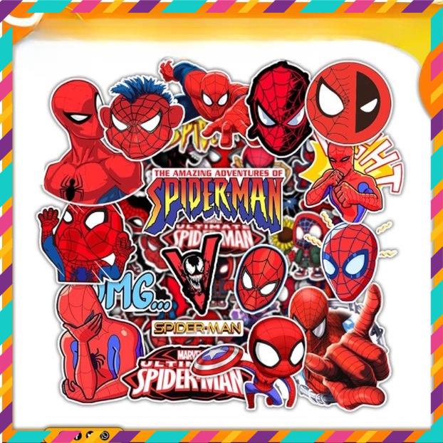 Sticker Spider Man, Dán Nón Bảo Hiêm, Điện Thoại, Laptop, Chống Nước, Chống Bay Màu
