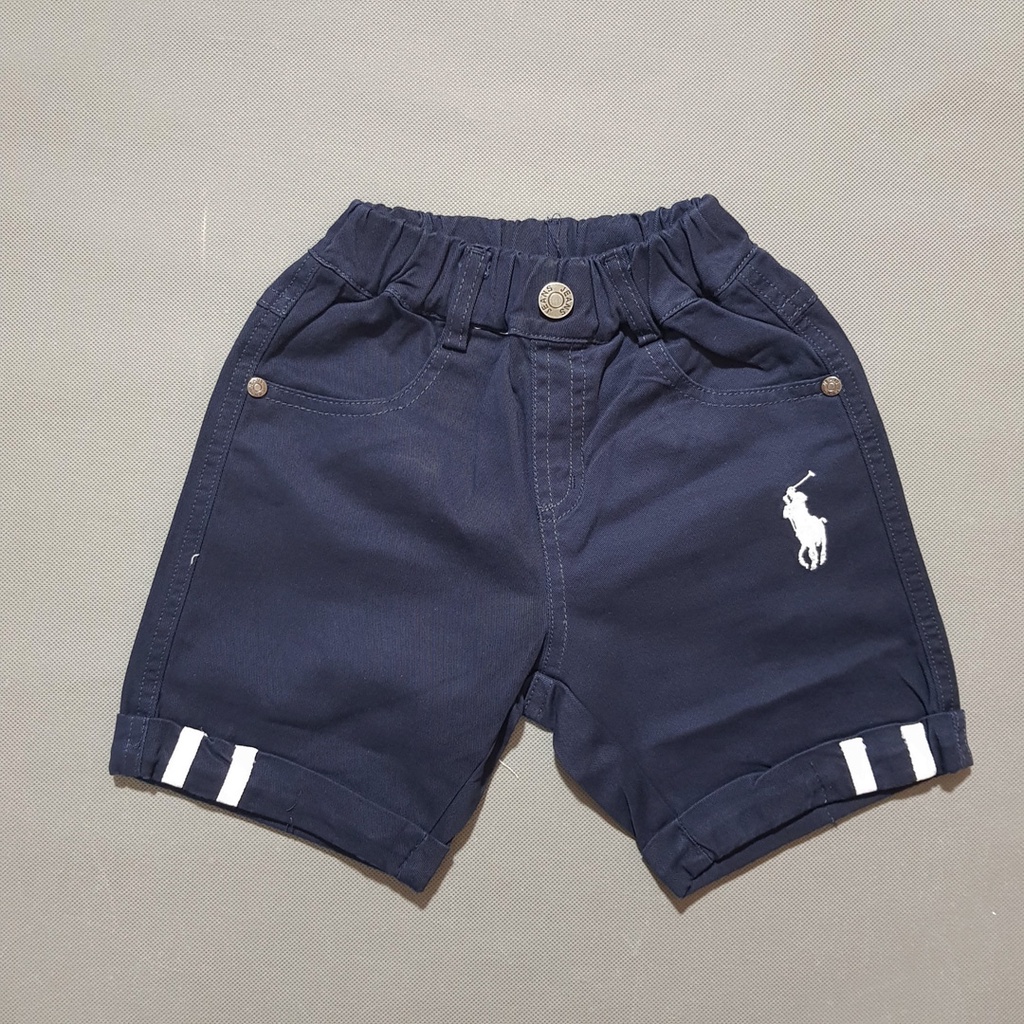 Quần short kaki lật lai bé trai thêu ngựa po.lo