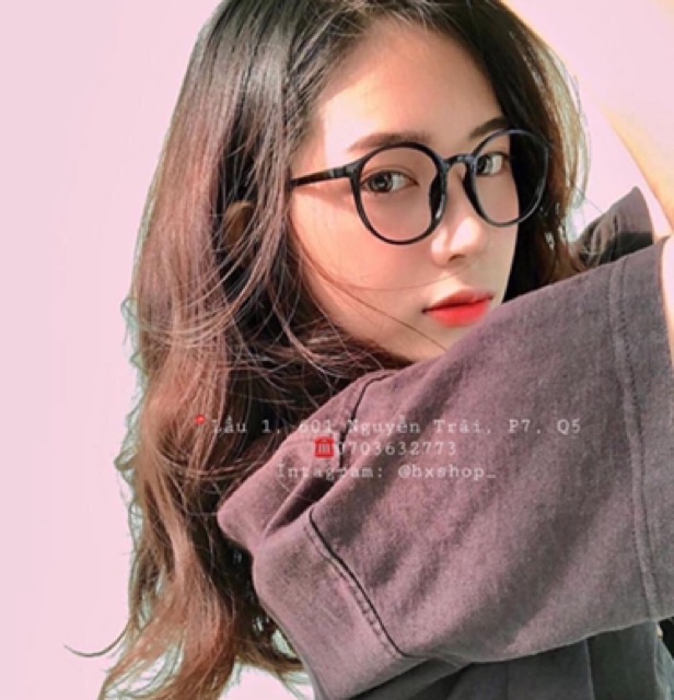 Gọng kính nhựa tròn trơn basic siêu hot 2020