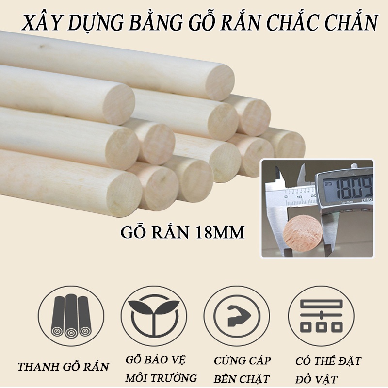 Tủ quần áo gỗ tủ quần áo vải tủ vải đựng quần áo Đường kính 18MM gỗ rắn Tự lắp đặt và lắp ráp dễ dàng