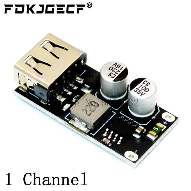 Mô Đun Hạ Áp USB QC3.0 QC2.0 USB DC-DC 6-32V 9V 12V 24V 5V