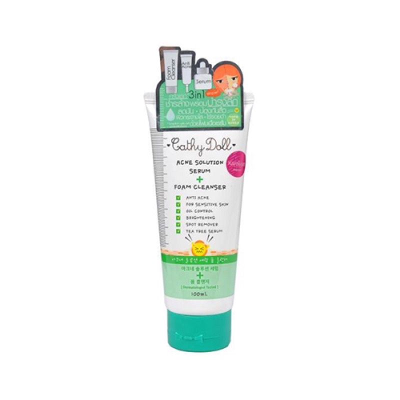 Sữa rửa mặt ngăn ngừa mụn Cathy Doll Acne Solution Serum Foam Cleanser 100ml