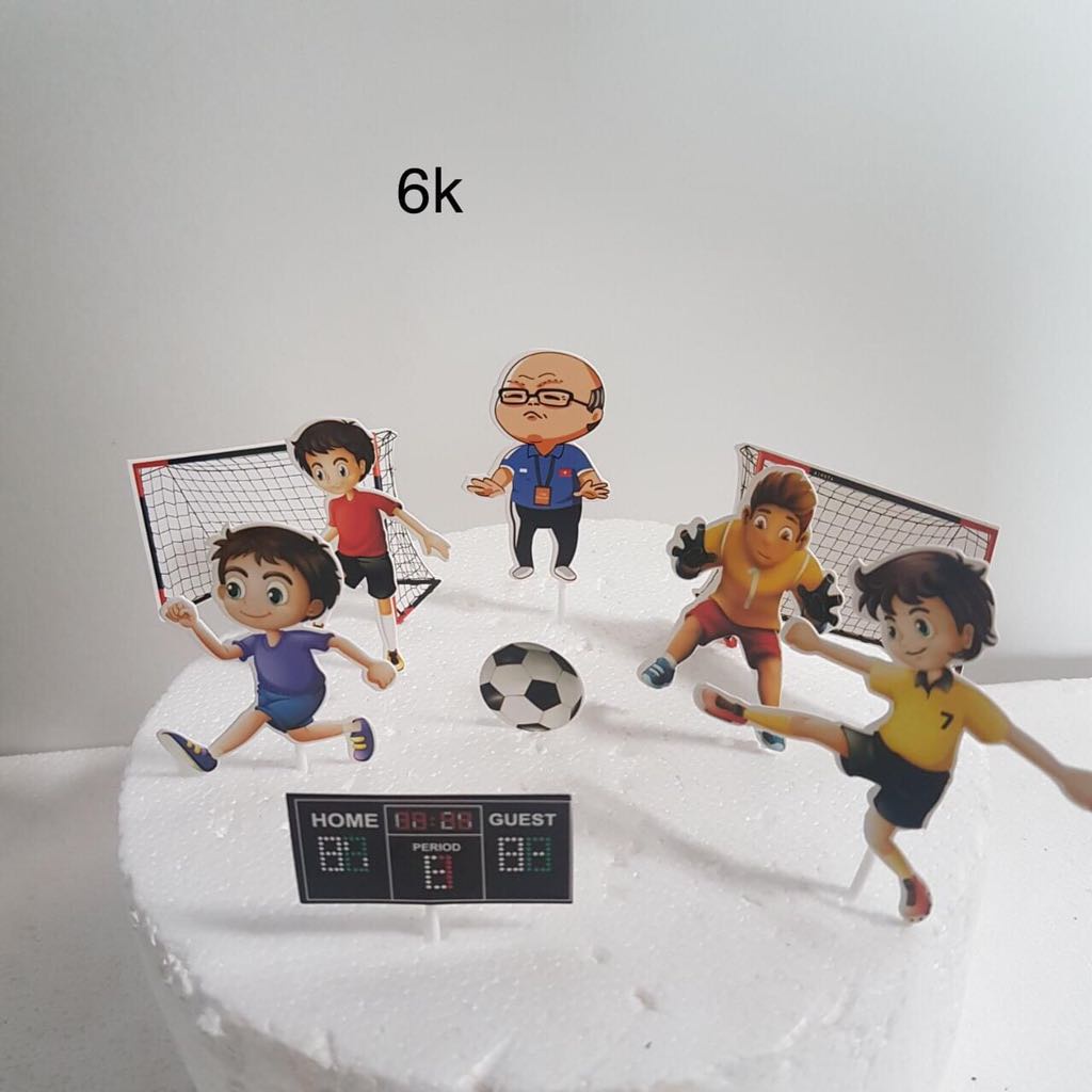 10 set cắm giấy bóng đá trang trí bánh