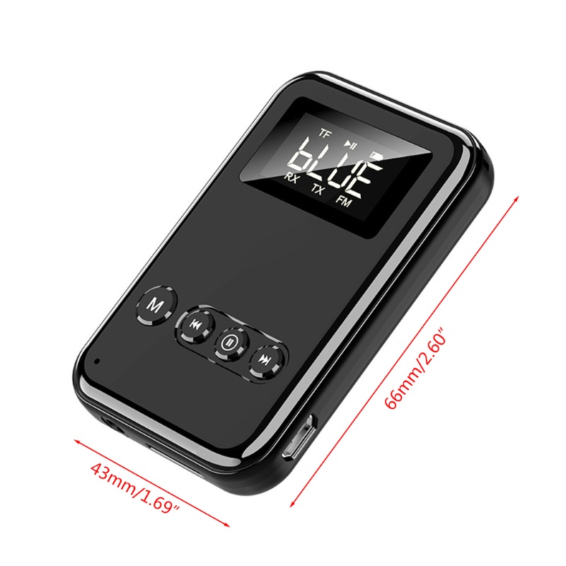 Thiết Bị Thu Phát Bluetooth 5.0 FM MP3 5 Trong 1 Có Màn Hình Hiển Thị Cho PC TV Xe Hơi