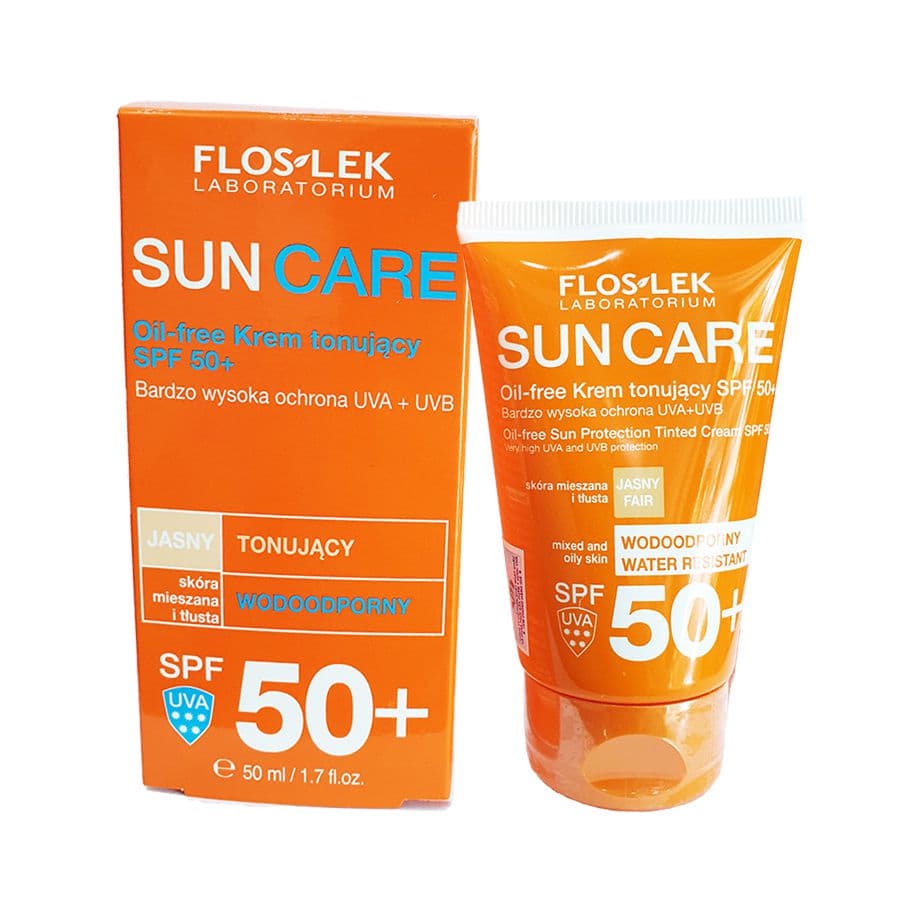 Kem Chống Nắng Floslek Sun Care - Oil Free Sun Protection Tinted Cream SPF50+ 50ml Cho Da Dầu Mụn