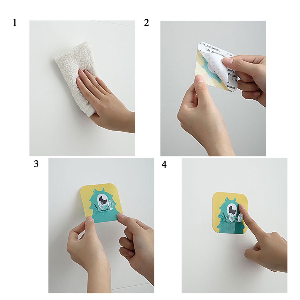 Móc treo dây cáp cố định gắn tường đa năng họa tiết động vật hoạt hình màu sắc ngẫu nhiên