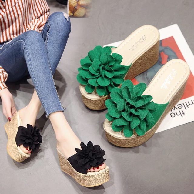 Dép nữ đế xuồng, phối hoa trẻ trung NV0400
