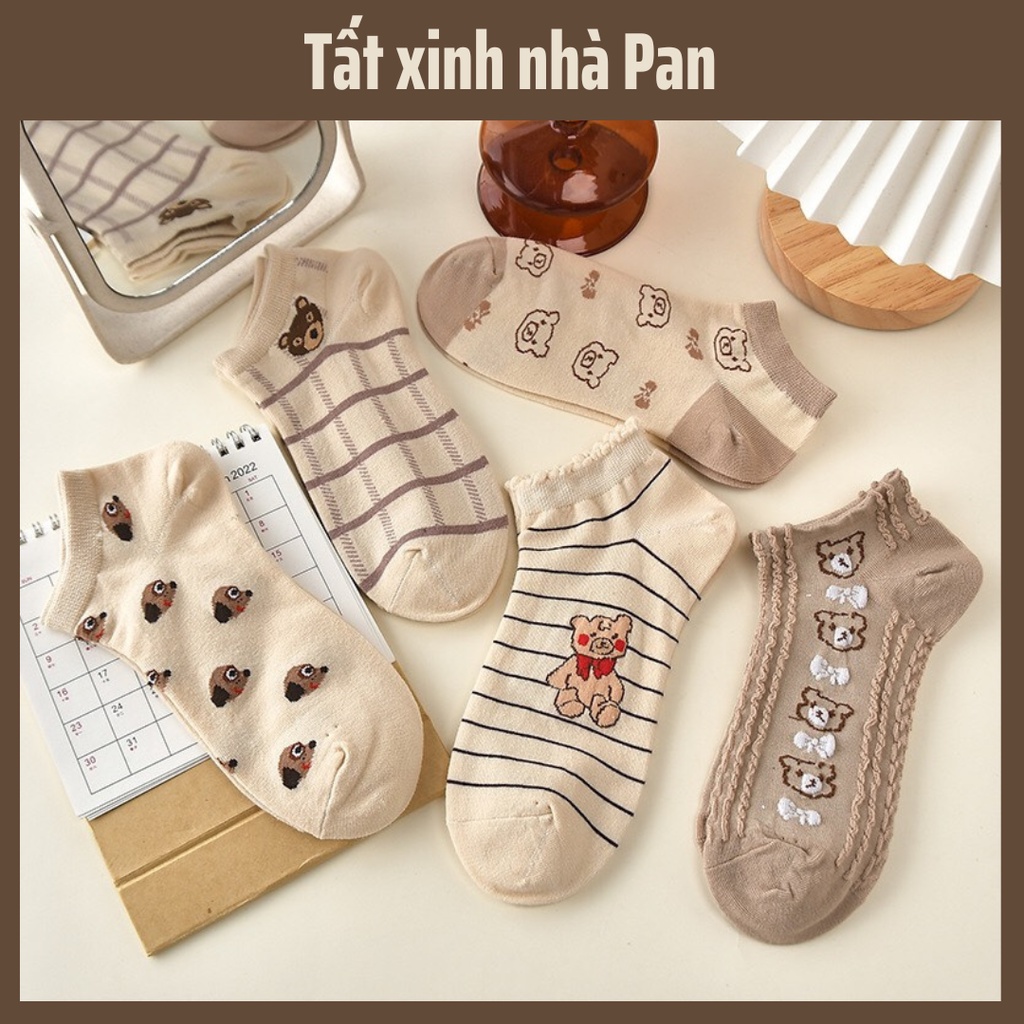 Tất Vớ Nữ Cổ Ngắn Cozy Gấu