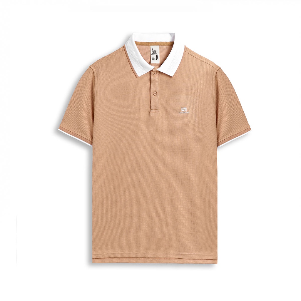 Lunisolar - Áo Thun Có Cổ ( Polo) Cao Cấp (Premium) - Form Regular - Nâu Phối Cổ Trắng